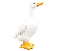 ComfyHarbor Resin Garden Duck Water Fountain Statue, Outdoor Pool Decoration Landscape Ornament Standing Spitter, White 38x19x27cm(#2)