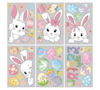 ComfyHarbor Reusable Easter Glass Decals Bunny Egg No Reusable Easter Glass | Visible from inside out, perfect for glass doors, cheerful holiday , easy to reposition, no needed