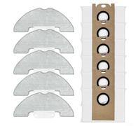 ComfyHarbor Robot Vacuum Accessories Kit With 5 Microfiber Mop Cloths And 6 Strong Seal Dust Bags For Airzeen Q10 Pro, Clog-Free Performance, Easy Installation For Clean Hygienic Floors In Homes