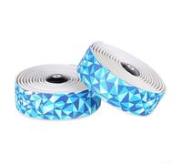 ComfyHarbor Robust Road Bike Handlebar Tape AntiShock Design with Bar End Tapes for All Riders (White Blue)