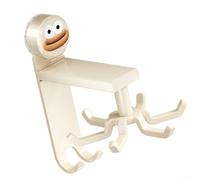 ComfyHarbor Rotatable Suction Cup Wall Hook Rack, Drill-Free Kitchen Storage Organizer With 360° Rotating Multi-Hooks For Utensils, Toiletries And Keys, Space Aluminum And ABS Build For Home Use