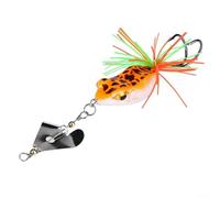 ComfyHarbor Rotating Frog Topwater Fishing Lure, Slow Sinking Double Hooked Hard Bait with 360° Sequins & Sound Beads for Bass Perch Pike, 14.7cm 10.4g(1#)