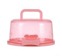ComfyHarbor Round Food Storage Container With Handle Clear Lid Plastic Cake Carrier Box For Pastries Pies Desserts Home Party Transport