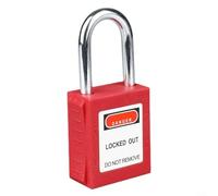 ComfyHarbor Safety Padlock, 38 MM Steel Nylon Lock Body Key Control System, Indoor Outdoor Security Locking Device, with Double Side Labels Red