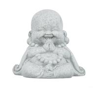 ComfyHarbor Sandstone Effect Buddha Figurine 270g Heavy Base Decor