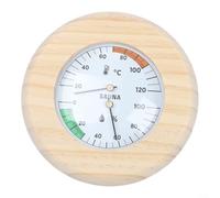 ComfyHarbor Sauna Thermometer And Hygrometer, High-Precision Wall-Mounted Humidity And Temperature Gauge, With Wooden Casing, For Steam Room, Spa, Wellness Center, Battery-Free Mechanical(A)