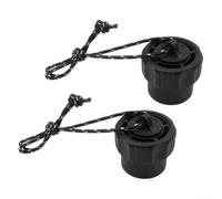 ComfyHarbor Scuba Diving Tank Valve End 5/8-14NPS Thread PA6+GF30% Material with Reflective Polyester Rope for DIN Connector to Dust and Water, 2 Pack Black Protective(Reflective Rope)