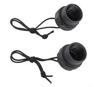 ComfyHarbor Scuba Diving Tank Valve End 5/8-14NPS Thread PA6+GF30% Material with Reflective Polyester Rope for DIN Connector to Dust and Water, 2 Pack Black Protective(Black Rope)