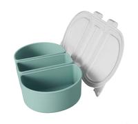 ComfyHarbor Silicone Food Storage Containers With 3-Compartments(Green)