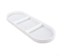 ComfyHarbor Silicone Storage Box 33x12x2cm Desktop Organiser for Snacks Remotes - Foldable Tray Black Grey White Marble Living Room(white)