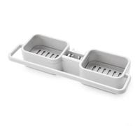 ComfyHarbor Sink Drain Rack Faucet Grey | Sponge Holder Rag Organizer, Adjustable Hook For 15-32mm Pipes, Quick Dry Drainage, Dish Brush Soap