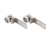 ComfyHarbor Sliding Door Pulley Block, Metal Bearing Rollers With 2 Plastic Wheels For Smooth Quiet Operation, Heavy-Duty Hanging Track Hardware For Cabinets For WINDOWS Wooden Doors (2 Or 4 Pack)