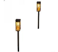 ComfyHarbor Solar Garden Lights Outdoor LED Filament Landscape IP65 Waterproof Auto On/Off Warm Glow for Yard Pathway Walkway Patio Decoration(2-pack White Light)