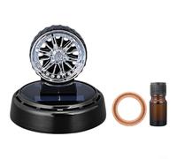 ComfyHarbor Solar Powered Rotating Car Air Freshener, For Tire Designs Aromatherapy Diffuser, With Natural Plant-Based Scents, Heat And Cold Resistant Decor, For Auto Interior(C)