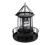 ComfyHarbor Solar Rotating Lighthouse LED Garden Light 15x21cm(Black)