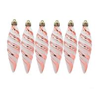 ComfyHarbor Spiral Thread Christmas Balls, Pointed Hanging Ornaments For Christmas Tree, Holiday Party, Wedding, Living Room Decor, Plastic Tear-Resistant Festive Decoration(Rose Gold)