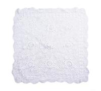 ComfyHarbor Squares Cotton Lace Tablecloth(B White 60cm)
