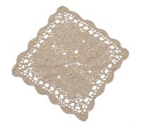 ComfyHarbor Squares Cotton Lace Tablecloth(C Beige 40cm)