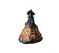 ComfyHarbor Stained Gothic Witch Hat Halloween Lamp, LED Decorative Indoor Light for Spooky Party Atmosphere, Unique Standing Night Light for Home Decor, Black(Witch light S)