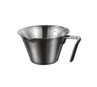 ComfyHarbor Stainless Steel Espresso Cup, With Spout, Dual Scale Oz/ml Measuring Cup, For Coffee Shots, For Latte Art, 304 Metal Pouring Jug, With Handle(Silver A)