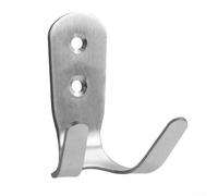 ComfyHarbor Stainless Steel J Hook, Heavy Duty Wall Or Door Mount Towel And Coat Hanger, Space Saving U Shaped Single Holder For Bathroom Bedroom Kitchen, Silver Finish, 13.2 X 5.1 X 1Cm