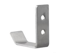 ComfyHarbor Stainless Steel J Hook, Heavy Duty Wall Or Door Mount Towel And Coat Hanger, Space Saving U Shaped Single Holder For Bathroom Bedroom Kitchen, Silver Finish, 13.2 X 5.1 X 1Cm
