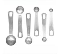 ComfyHarbor Stainless Steel Measuring Spoons For Baking And Cooking, Dual Metric And For Imperial Scale Kitchen Utensils With Detachable Ring And Stirring Rod(6)