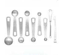 ComfyHarbor Stainless Steel Measuring Spoons For Baking And Cooking, Dual Metric And For Imperial Scale Kitchen Utensils With Detachable Ring And Stirring Rod(9+)