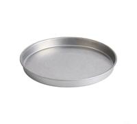 ComfyHarbor Stainless Steel Round Large Tray, Flat Bottomed Shallow Dish for Serving Pizza, Appetizers and Main Courses at Home or Restaurant, Silver 34CM(22CM)