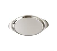 ComfyHarbor Stainless Steel Serving Platter with Dual Handles for Hot Food Daily Use Rectangle Dish 25x20cm(18cm Silver)