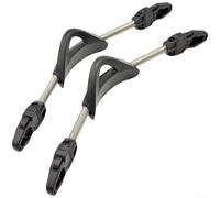 ComfyHarbor Stainless Steel Spring Fin Straps for Diving Fins, 304 SS Anti-Slip Replacement with EPDM Handle & Buckle, Adjustable Shoe Lace for Snorkeling Swimming Gear(L Black)