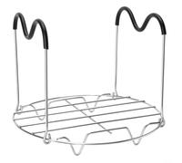 ComfyHarbor Stainless Steel Steamer Rack, With Silicone Handles, Collapsible Elevated Steam Basket, For 6QT 8QT Electric Pressure Cookers, Heat Resistant Non-Scratch Legs, For Safe Cooking(A)