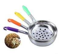 ComfyHarbor Stainless Steel Strainer Spoon, 8Mm Large Hole Cooking Ladle, With Heat-Resistant Handle, For Making Dough Drops, Cold Noodles, Filtering Oil Or Batter, Kitchen Utensil