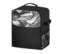 ComfyHarbor Stand Mixer Protective Cover Storage Case, With Accessory Pockets For KitchenAid 6 7 8 Qt Bowl Lift Mixer Quilted Design Black(l)