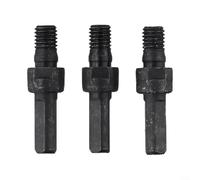 ComfyHarbor Step Drill Set, 20Mm 35Mm 50Mm Straight Flute Beveling Chamfer Bits, For Wood Metal Marble Tiles With M10 And 14Mm Threads And Adapter Rods Emery Construction(3pcs rod)