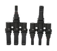 ComfyHarbor T-Type 4 Way Solar Connector, 1 to 3 Splitter Adapter for Photovoltaic Panel, Waterproof Conversion Joint with Tin-Plated Copper Core, Supports 2.5/4/6 mm²