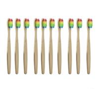 ComfyHarbor Toothbrush Set 10 Pack Wooden Toothbrushes with Soft Activated Charcoal Bristles Eco Friendly Natural Adult Dental Care