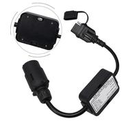 ComfyHarbor Trailer Light Converter for European Vehicles, 7-Pin Round to 4-Pin Flat Adapter, Dust Cover Included, Combines Stop/Turn Signals, for Caravans/Boat Trailers/Bike Carriers