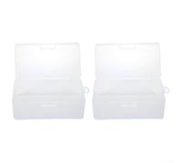 ComfyHarbor Transparent Rectangular PP05 Plastic Storage Container With Secure Lid, 16 x 8.8 x 6 CM For Bank Cards, ID, Mini Photos, Beads, Craft Supplies And Home Organisation(2 pcs)