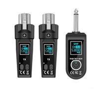 ComfyHarbor UHF Wireless Microphone System, Plug-on Transmitter And Receiver, For Dynamic Mic, Electric Guitar, Bass, Audio Mixer, PA System, 510-590MHz, 30-50m Range, ABS Build