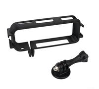 ComfyHarbor Vertical Horizontal Extended Cold Shoe Frame With Adapter For Insta360 X4 AIR, Multi-Functional Camera Mount With Dual Shoe Slots And Two-Prong Connector, Black(Horizontal-Black)