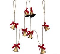 ComfyHarbor Vintage Brass Christmas Bell String 1.8m Metal Ornament | Nostalgic antique brass finish, timeless look, fits any tree style, for durable metal core, elegant holiday charm
