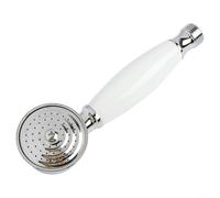ComfyHarbor Vintage Handheld Shower Head, High Pressure Water Saving Detachable Bathroom Sprayer with Leak Proof Chrome Finish for Low Flow Systems, White