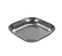 ComfyHarbor Vintage Square 304 Stainless Steel Dinner Plate With Retro Snowflake Gray Finish, Thick Single-Piece Design For Fries, Fried Chicken, Snacks, Fruits And Desserts In Home Use(15cm)