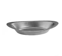 ComfyHarbor Vintage Stainless Steel Boat Shaped Curry Plate, Unique Ship Design Serving Dish For Salad, Snack, Dessert, Silver Or Gold Finish, 26X18x4cm(Silver)
