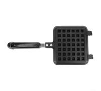 ComfyHarbor Waffle Maker Non Metal Baking Pan, For Gas Stove Induction Cooker Rotary Sandwich Breakfast Griddle Black L22 X W35 X H2cm(One-headed Waffle)