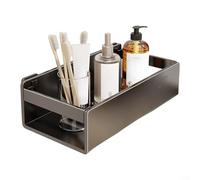 ComfyHarbor Wall Mounted Bathroom Shelf Organizer No Drill Storage Rack For Toiletries Skincare Products Modern Minimalist Design, Gray/Black/White, 29.5x12x6cm(Black)