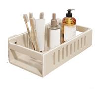 ComfyHarbor Wall Mounted Bathroom Shelf Organizer No Drill Storage Rack For Toiletries Skincare Products Modern Minimalist Design, Gray/Black/White, 29.5x12x6cm(White)
