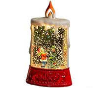 ComfyHarbor Water-Filled LED Christmas Candle Lamp, Battery Operated Festive Desktop Ornament In Resin, Holiday Tabletop Decoration For Holidy And Festival, 11X8x18 Cm(Christmas Boy)