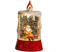 ComfyHarbor Water-Filled LED Christmas Candle Lamp, Battery Operated Festive Desktop Ornament In Resin, Holiday Tabletop Decoration For Holidy And Festival, 11X8x18 Cm(Christmas Old Man)